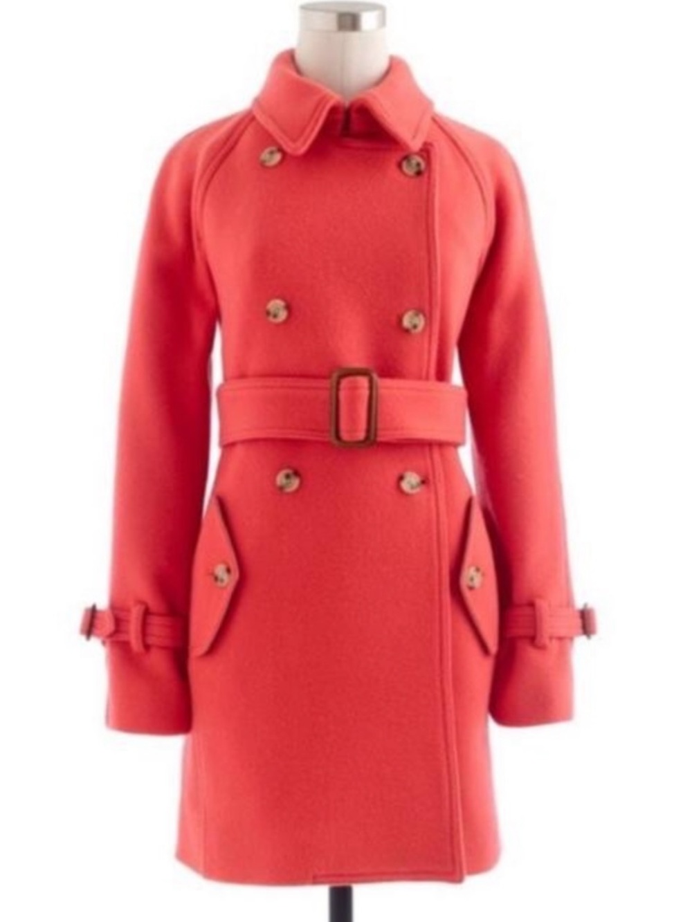 J. Crew Boulevard Stadium Cloth Nello Gori Wool Coat Belted